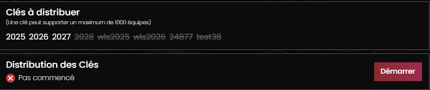 Sélection des clés