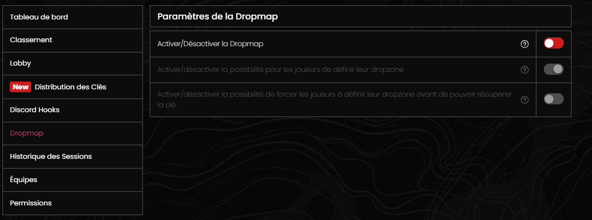 Config dropmap admin